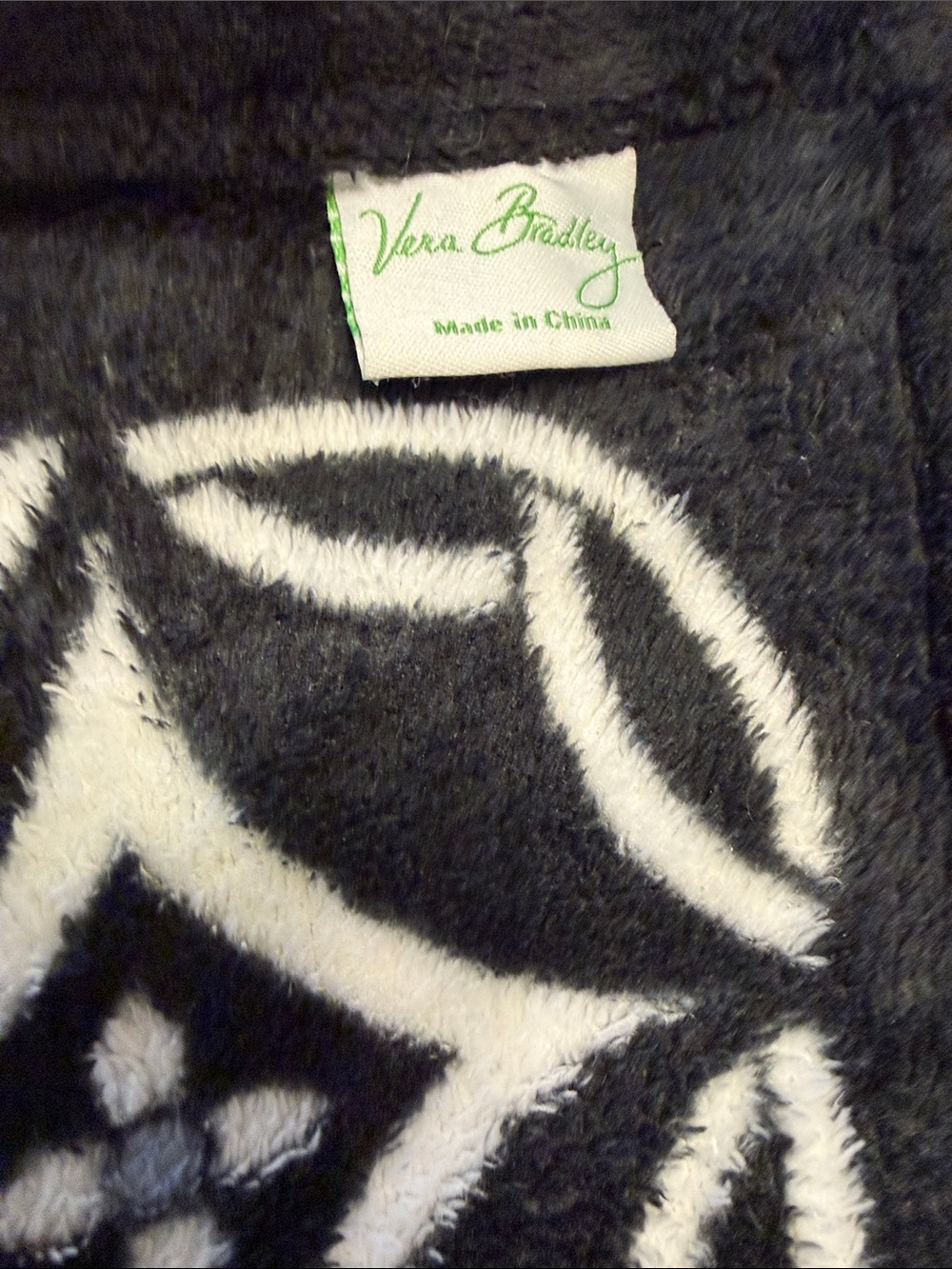 Vera Bradley Black and White Geometric Floral Knit